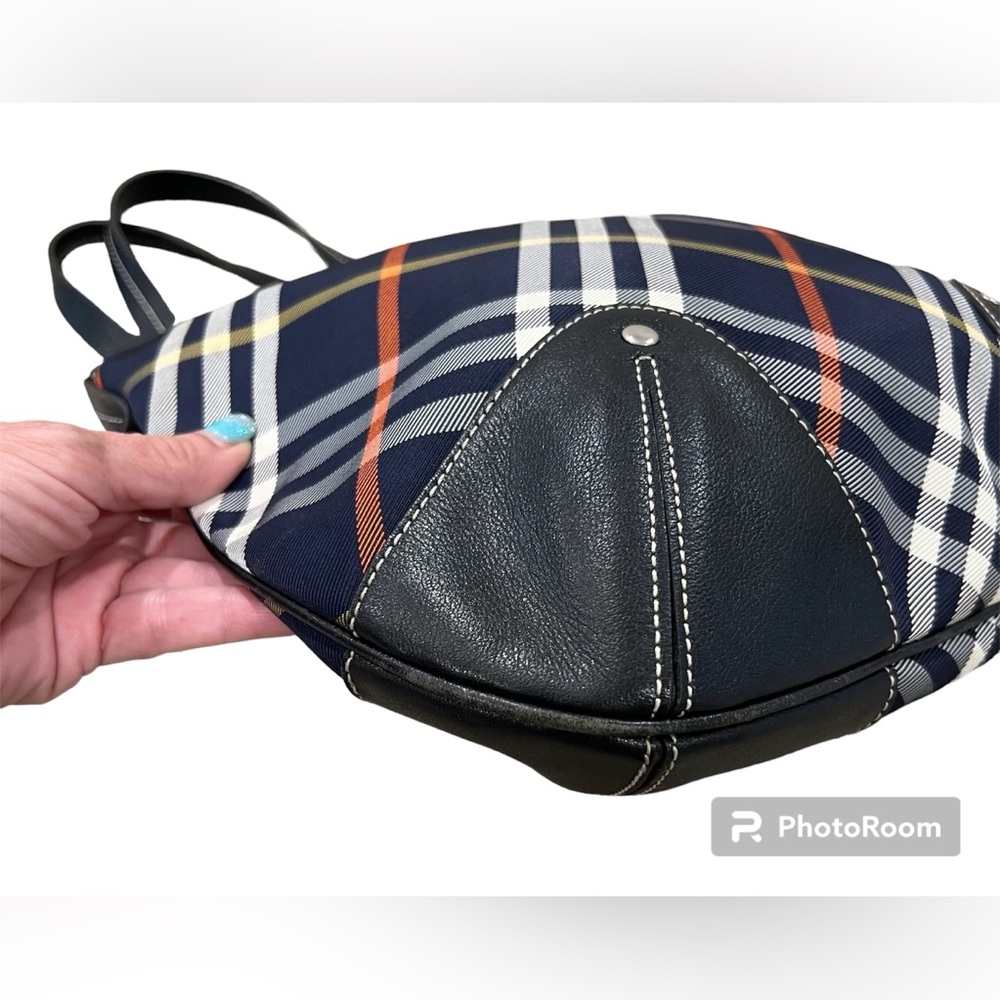 Burberry Blue Plaid Shoulder Bag w/COA - Picture 5 of 11